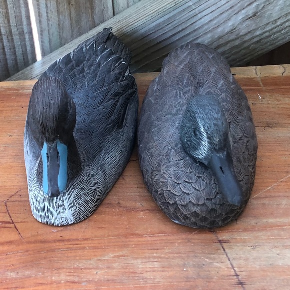 Set of 2 Jim Palmer Carved Resin Duck Decoy Figurines Blue Wing Teal & Stifftail - Picture 3 of 11
